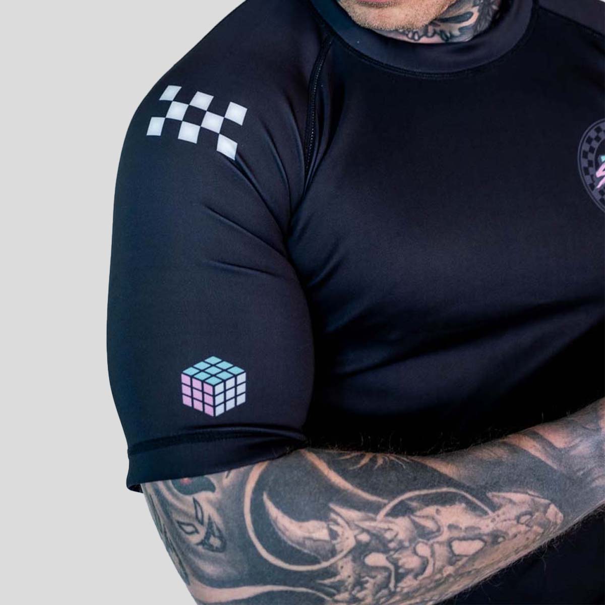 Roll Supreme The Finisher Short Sleeve Rash Guard Black/White
