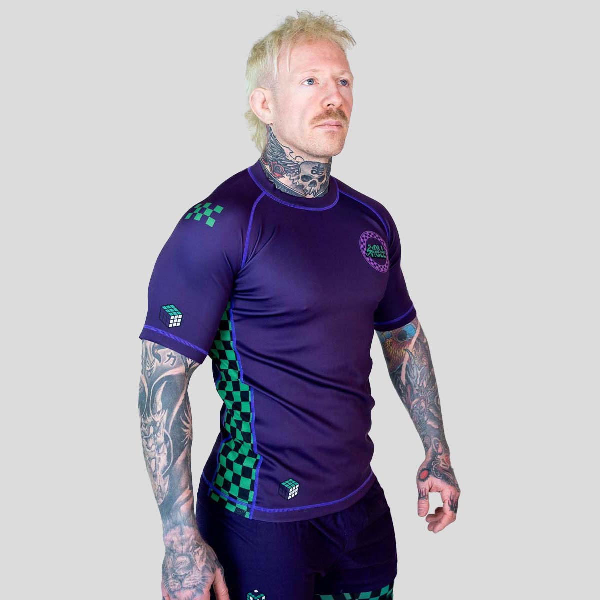Roll Supreme The Finisher Short Sleeve Rash Guard Purple/Green