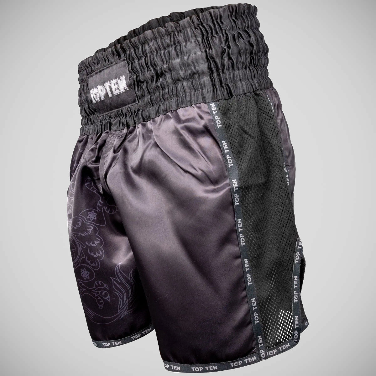 Top Ten Dragon Kickboxing Shorts Black/Black