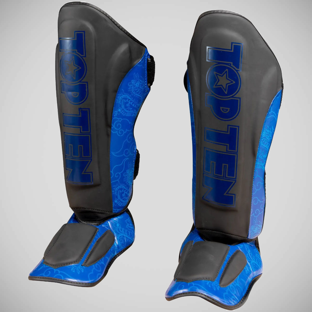 Top Ten Dragon Shin and Instep Guard Black/Blue