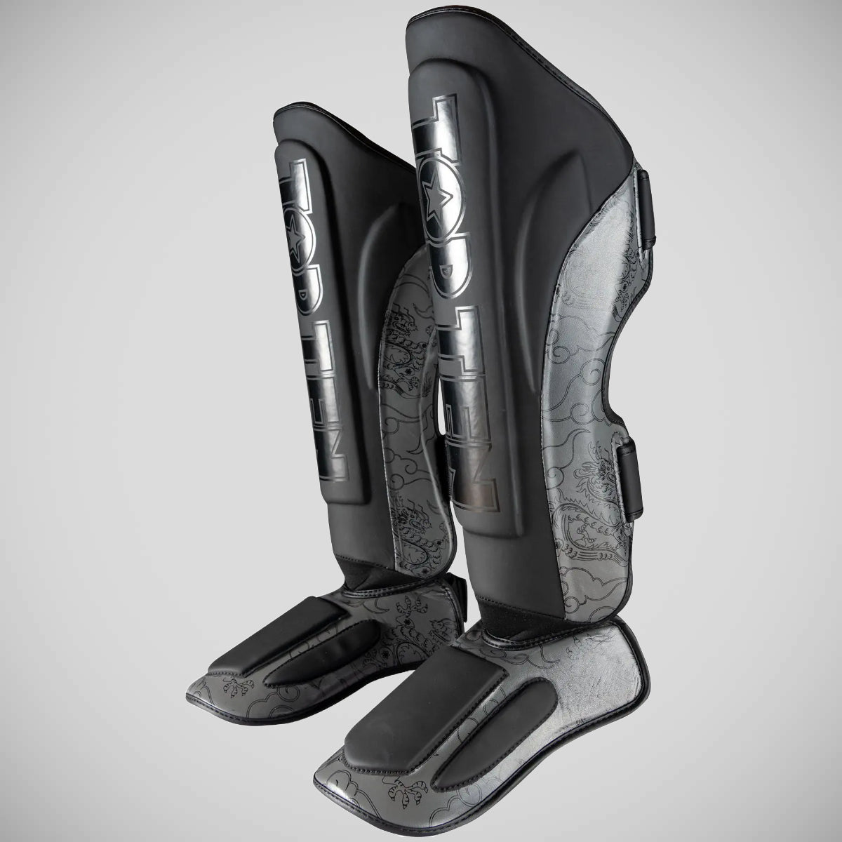 Top Ten Dragon Shin and Instep Guard Black/Grey