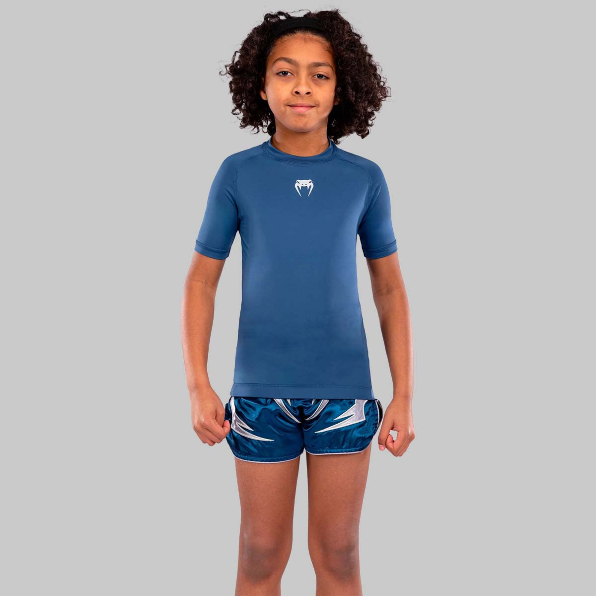 Venum Contender Kids Short Sleeve Rash Guard Royal Blue