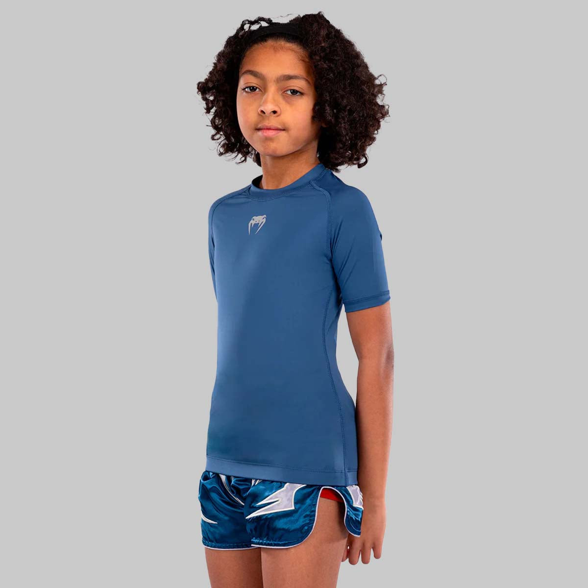Venum Contender Kids Short Sleeve Rash Guard Royal Blue