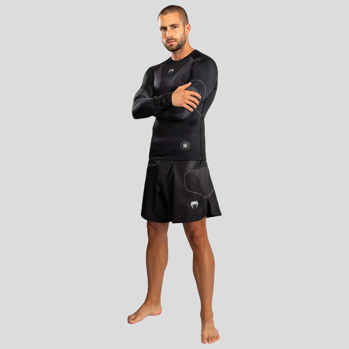 Venum Nexus Long Sleeve Rash Guard Black/Silver