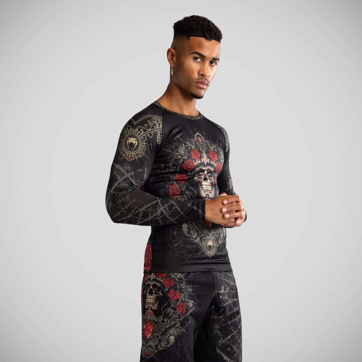 Venum Santa Muerte 5.0 Long Sleeve Rash Guard Black/Gold