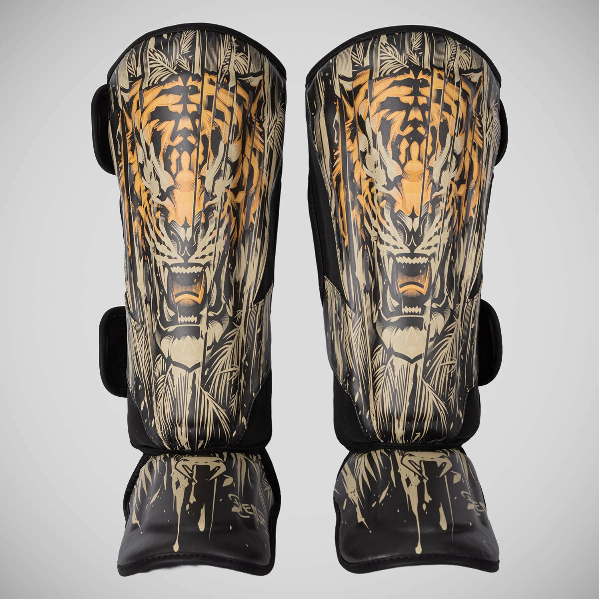 Venum Tiger Shin Guards Black/Orange