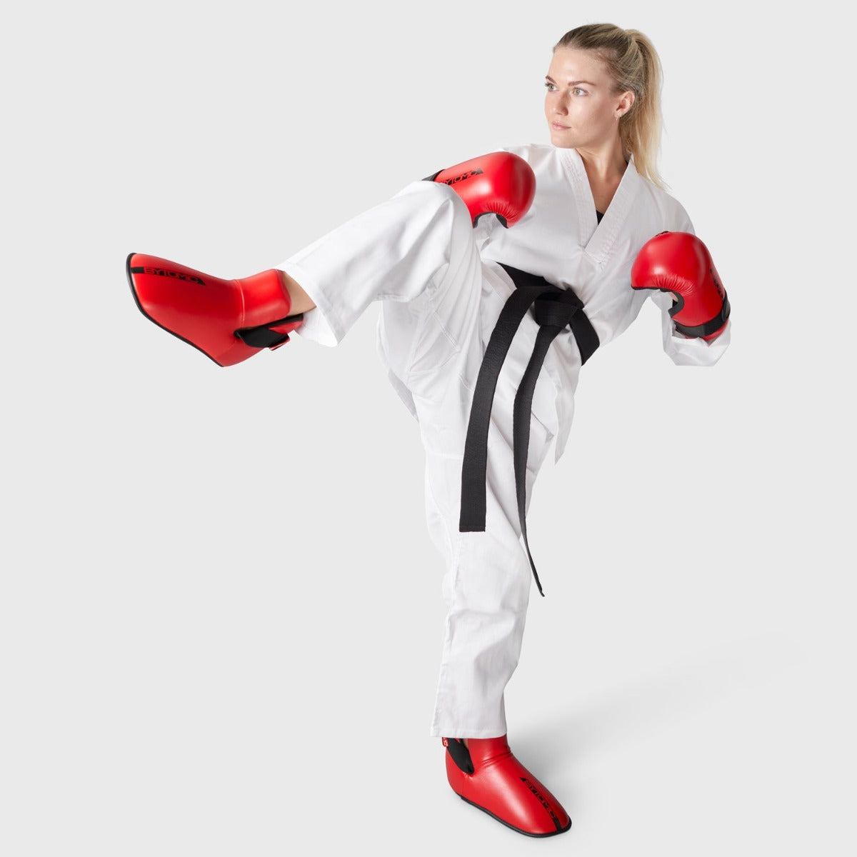 White Bytomic Red Label V-Neck Adult Martial Arts Uniform