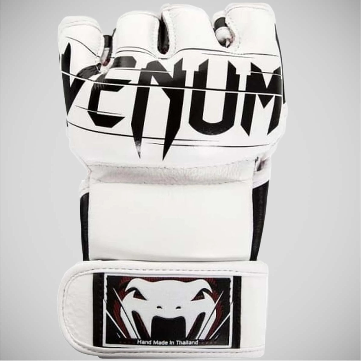 White Venum Undisputed 2.0 Leather MMA Fight Gloves