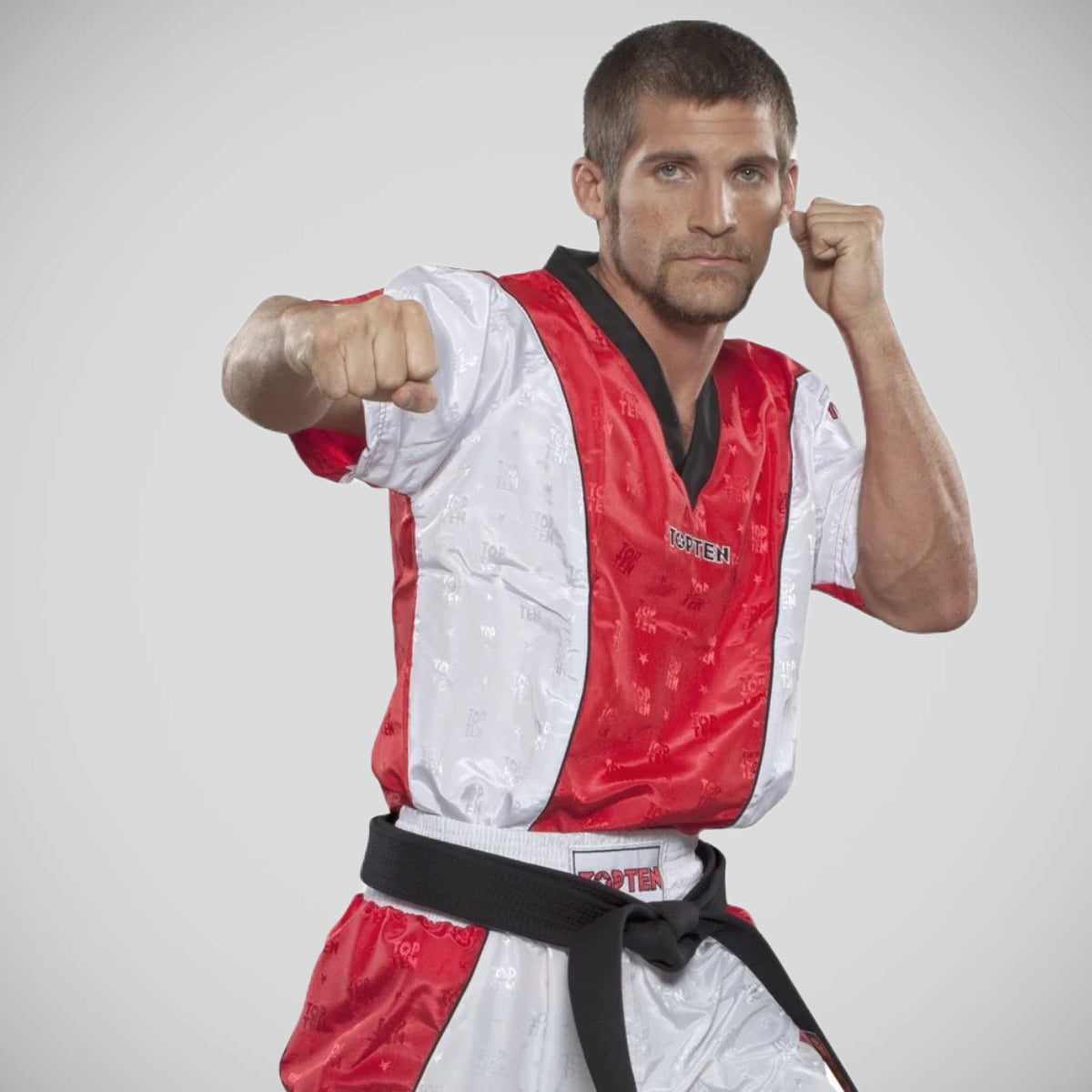 White/Red Top Ten Kickboxing Jacket