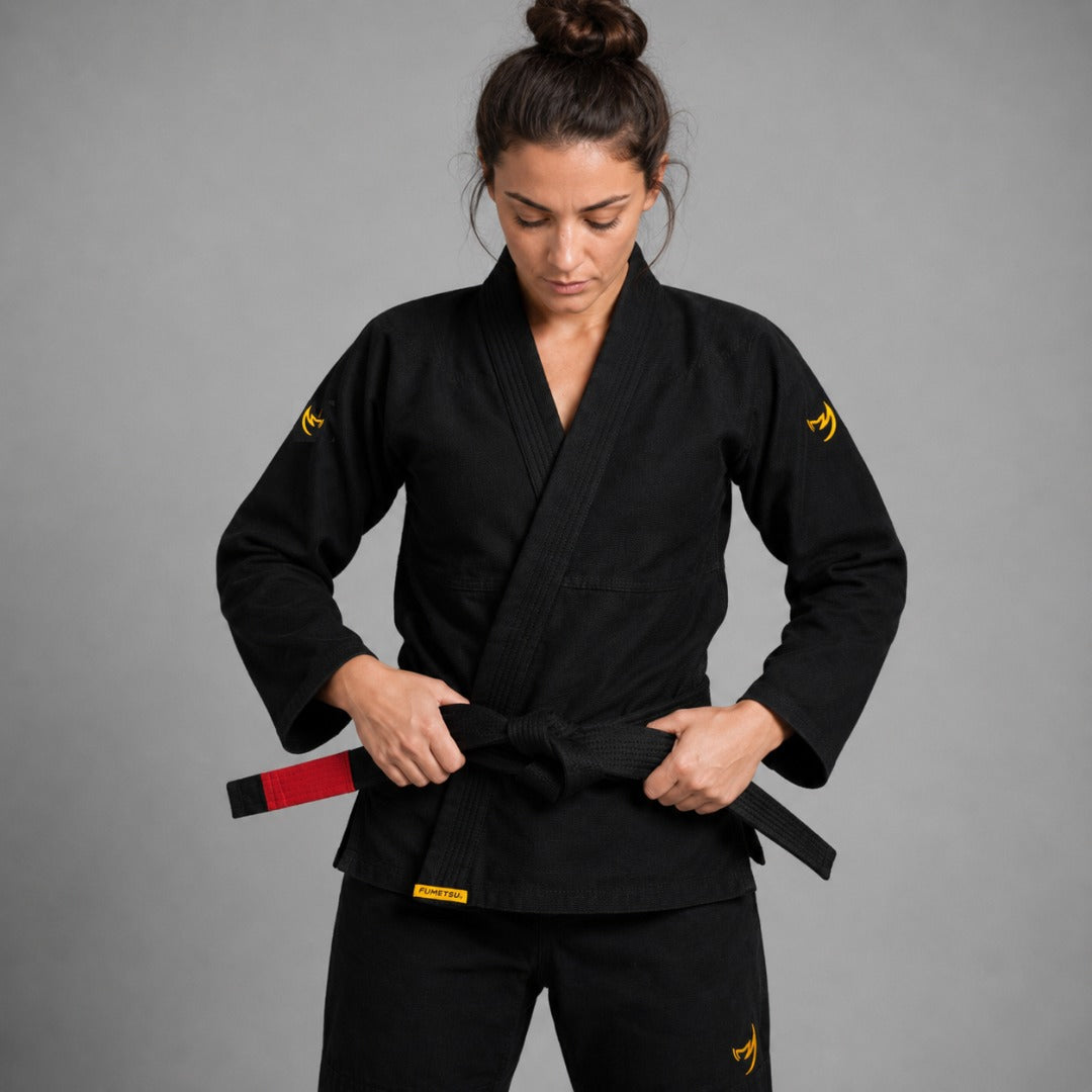 Black/Yellow Fumetsu Womens Ghost V-Lite BJJ Gi