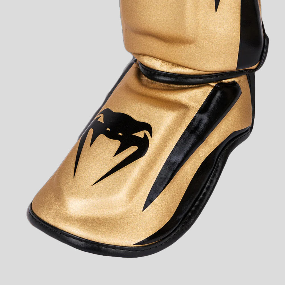 Venum Elite Stand Up Shin Guards Gold/Black