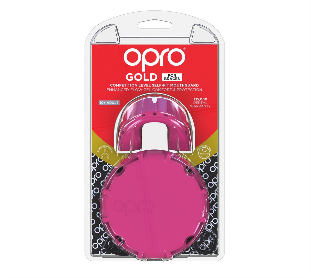 Opro Gold Braces Gen 4 Mouth Guard Pink/Pearl