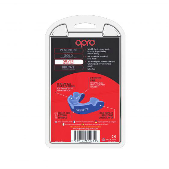 Opro Junior Silver Gen 4 Mouth Guard Blue/Light Blue
