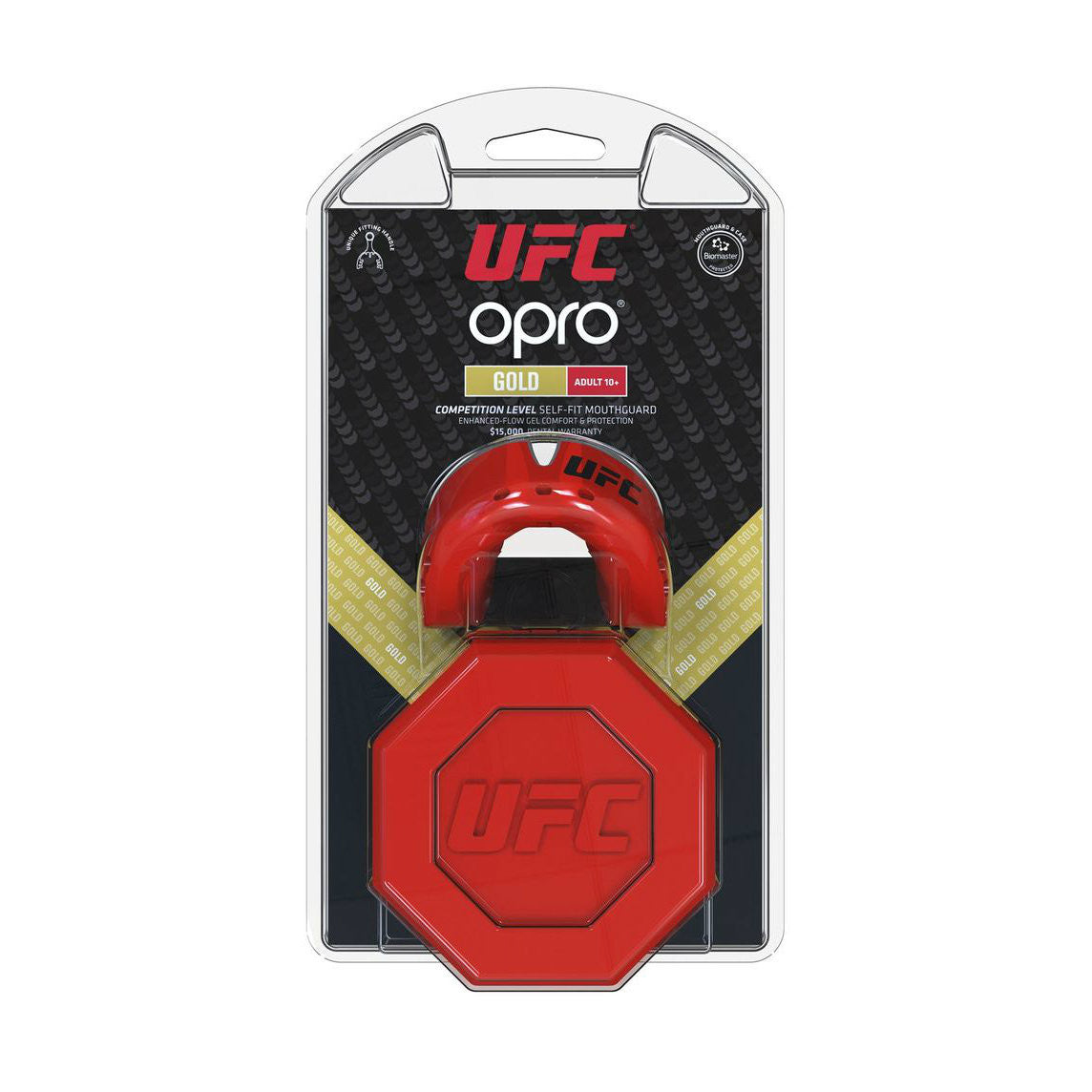 Opro Junior UFC Gold Mouth Guard Red Metal/Silver