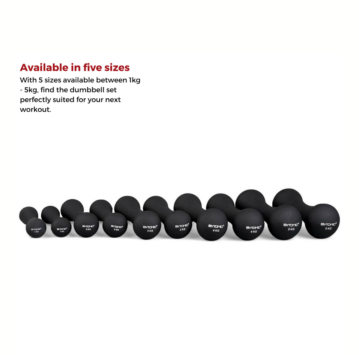 Bytomic Neoprene 1kg Dumbbells