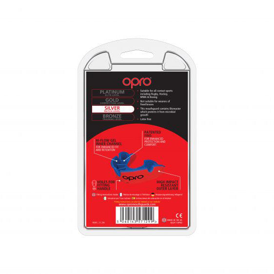 Opro Silver Gen 4 Mouth Guard Red/Blue