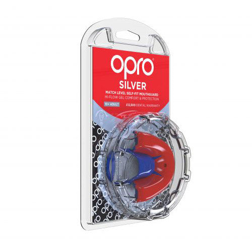 Opro Silver Gen 4 Mouth Guard Red/Blue