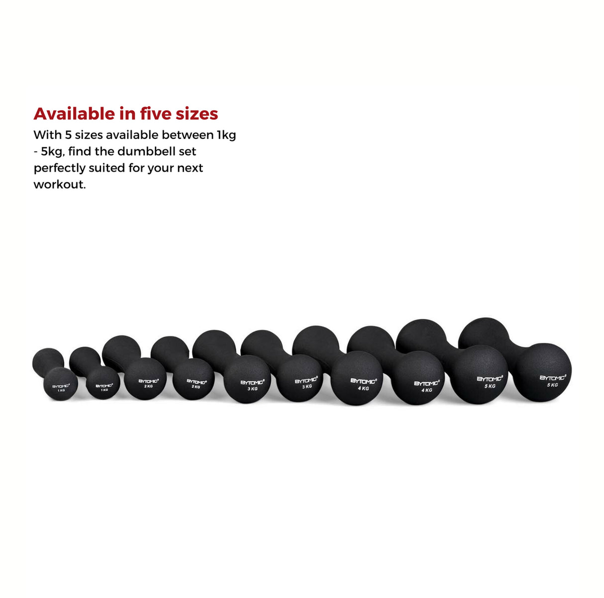 Bytomic Neoprene 2kg Dumbbells