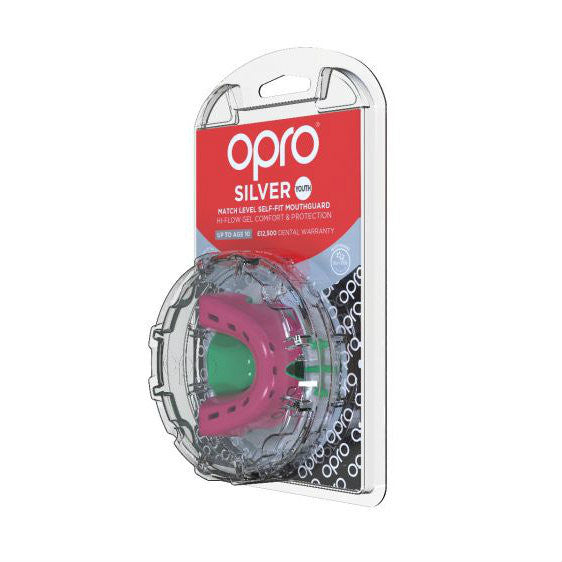 Opro Junior Silver Gen 4 Mouth Guard Pink/Green