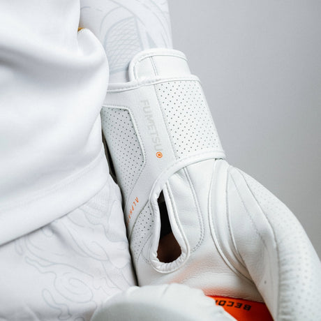 Alpha Pro MK2 Boxing Gloves White Photoshoot 3