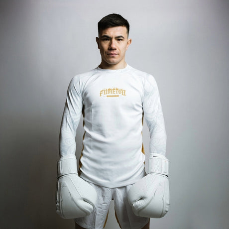 Alpha Pro MK2 Boxing Gloves White Photoshoot 4