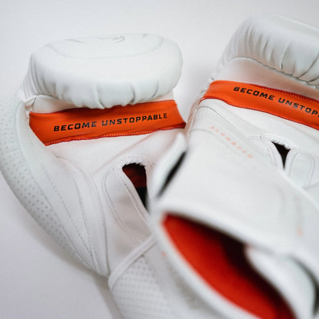 Alpha Pro MK2 Boxing Gloves White Photoshoot 5