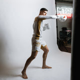 Alpha Pro MK2 Boxing Gloves White Photoshoot 6