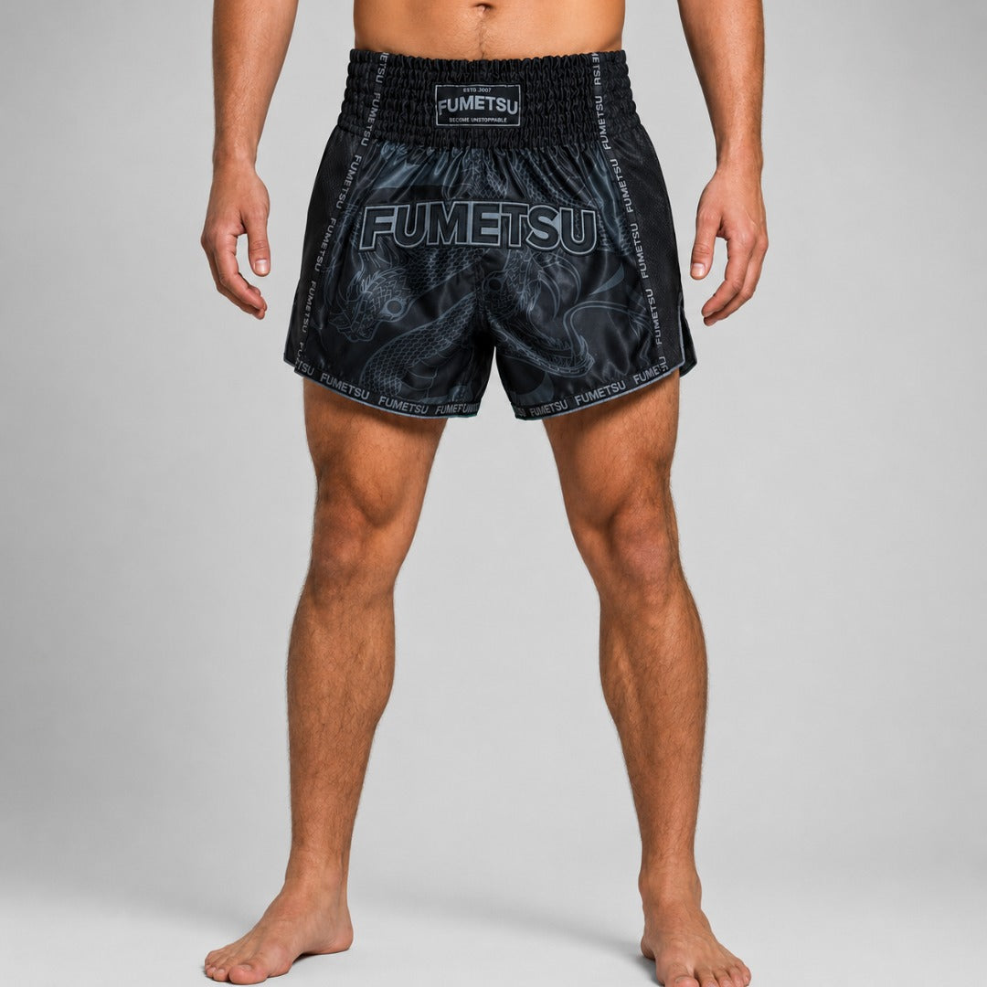 Fumetsu Anaconda Muay Thai Shorts Black/Black