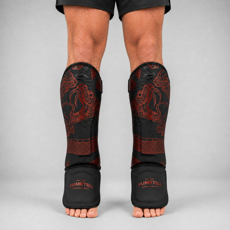 Fumetsu Anaconda Shin/Instep Guards Black/Red Lifestyle 1