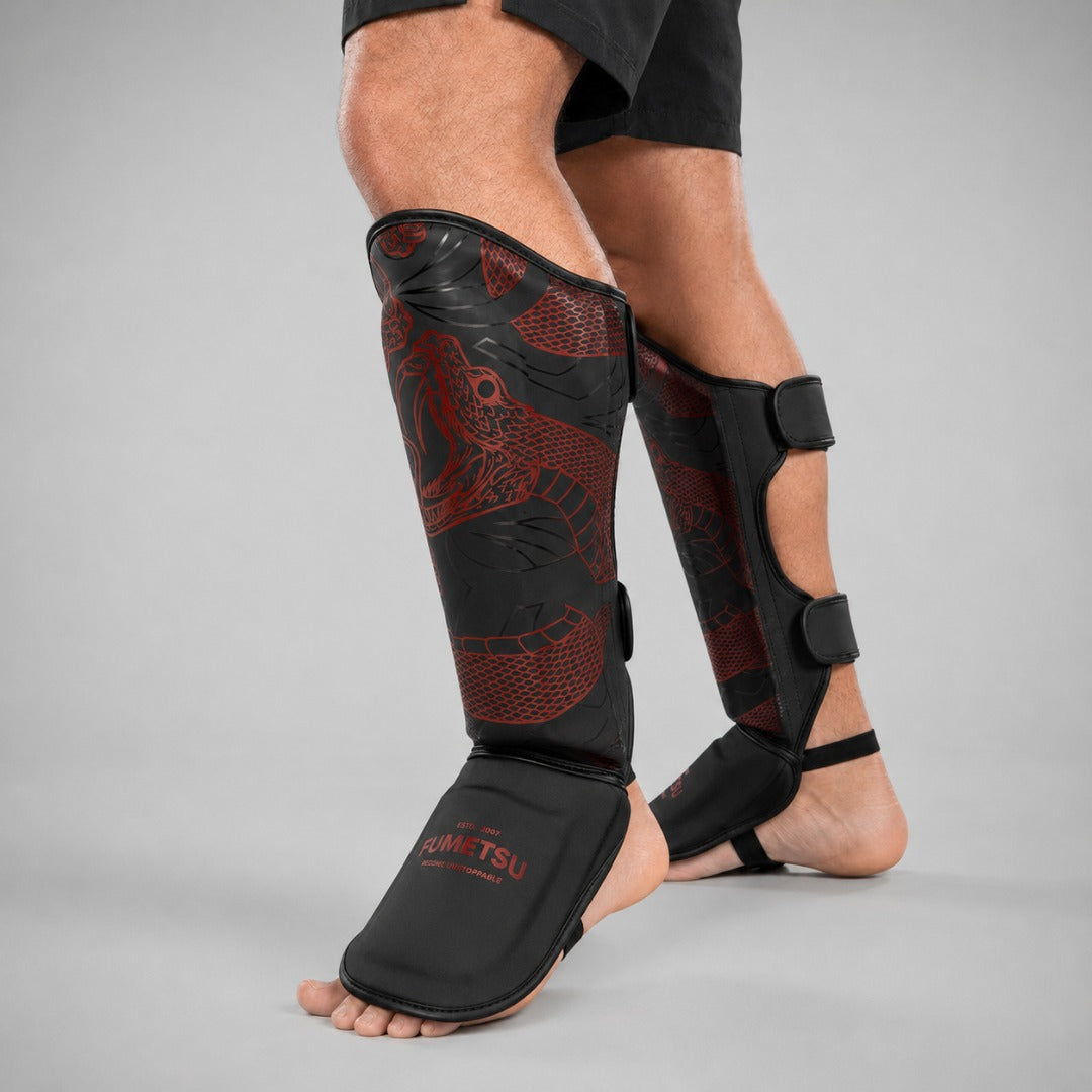 Fumetsu Anaconda Shin/Instep Guards Black/Red Lifestyle 2