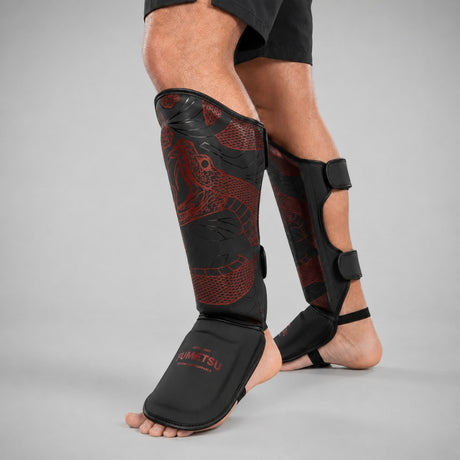 Fumetsu Anaconda Shin/Instep Guards Black/Red Lifestyle 2