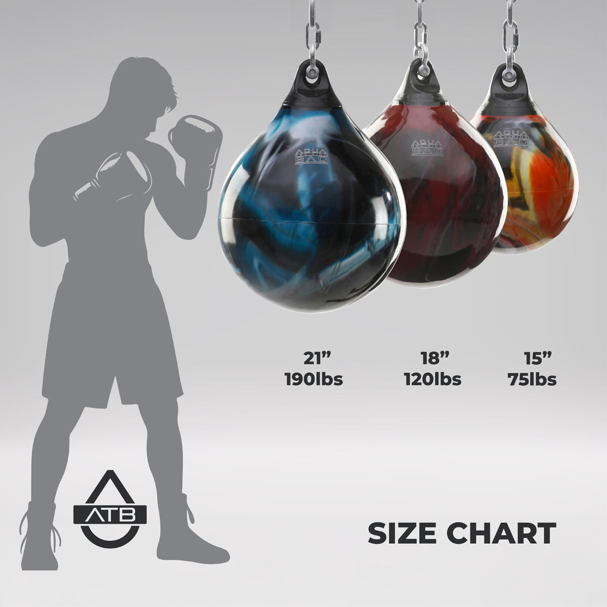 Black/Silver Aqua 9" 15lb Headhunter Training Bag