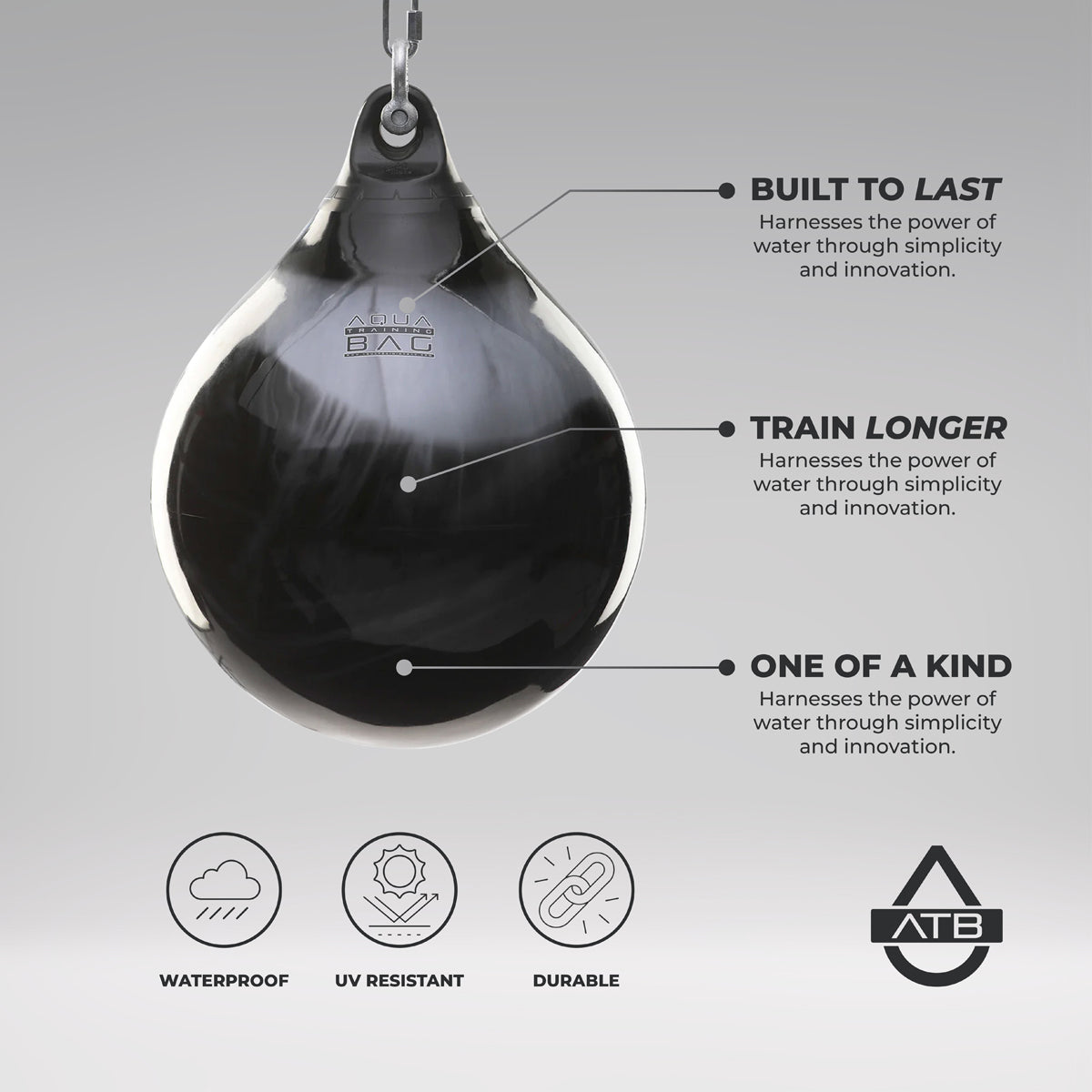 Black Aqua 9" 15lb Headhunter Training Bag