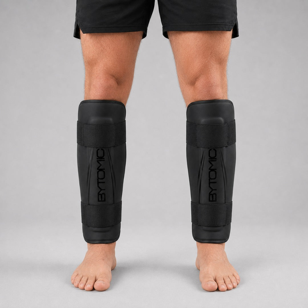 Black/Black Bytomic Axis V2 Shin Guards Lifestyle 1