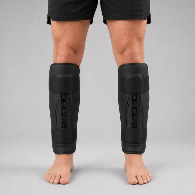 Black/Black Bytomic Axis V2 Shin Guards Lifestyle 1