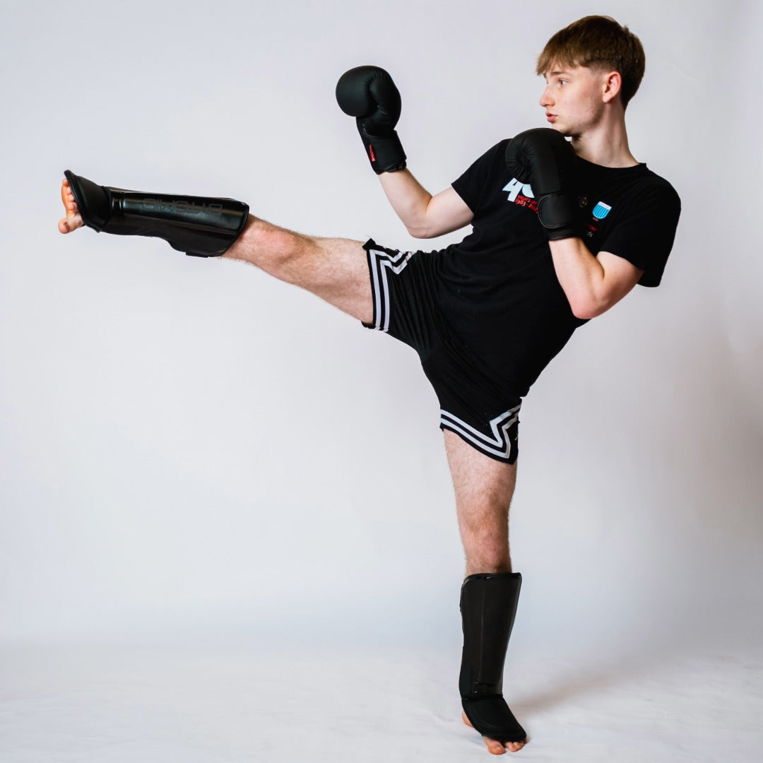 Black/Black Bytomic Axis V2 Shin Instep Guards