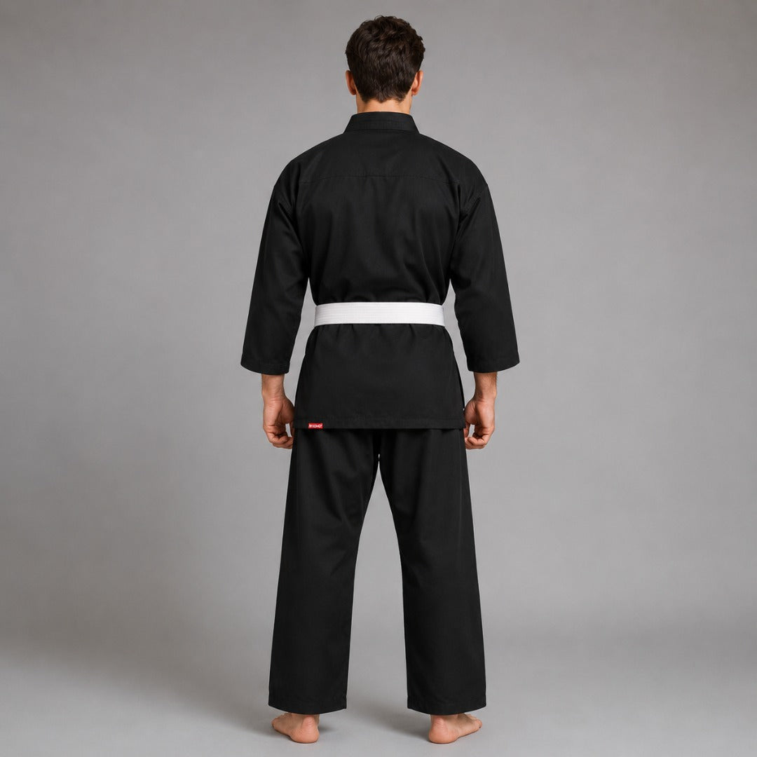 Black Bytomic Red Label 7oz Cotton Adult Karate Uniform