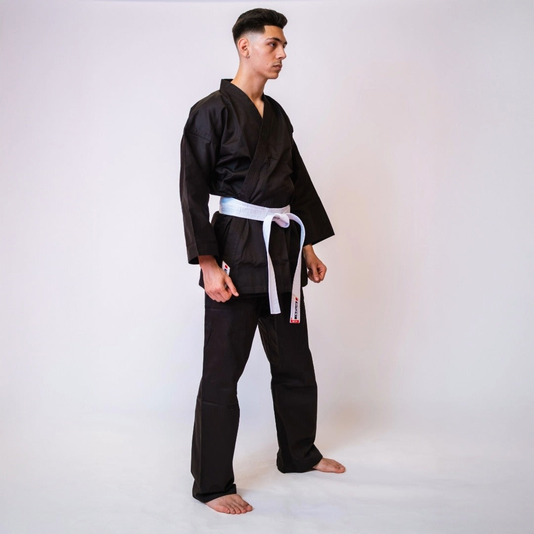 Black Bytomic Red Label 7oz Cotton Kids Karate Uniform