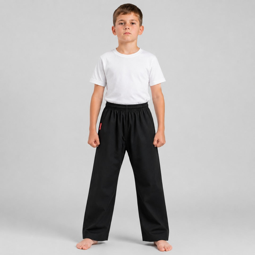 Black Bytomic Red Label Kids Martial Arts Trousers