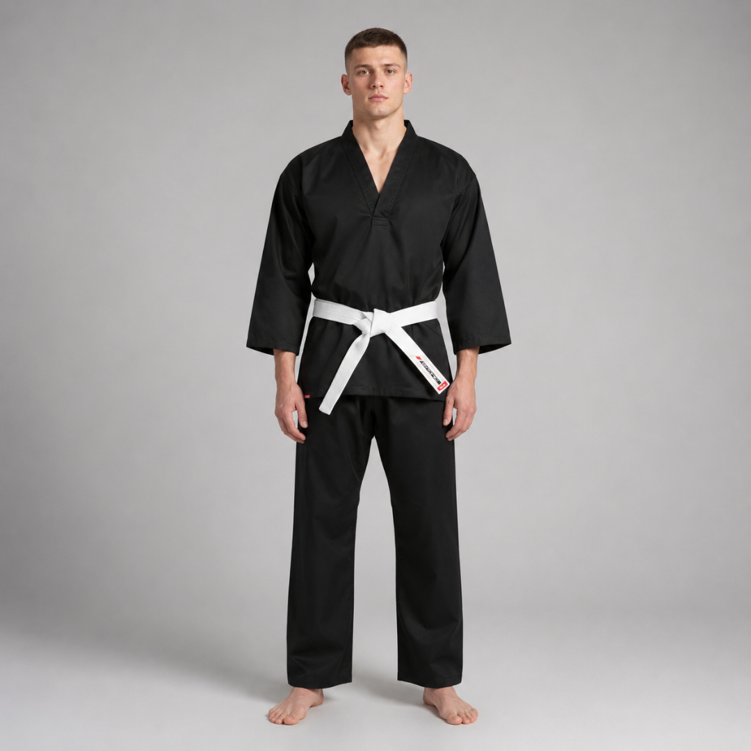 Black Bytomic Red Label V-Neck Adult Martial Arts Uniform