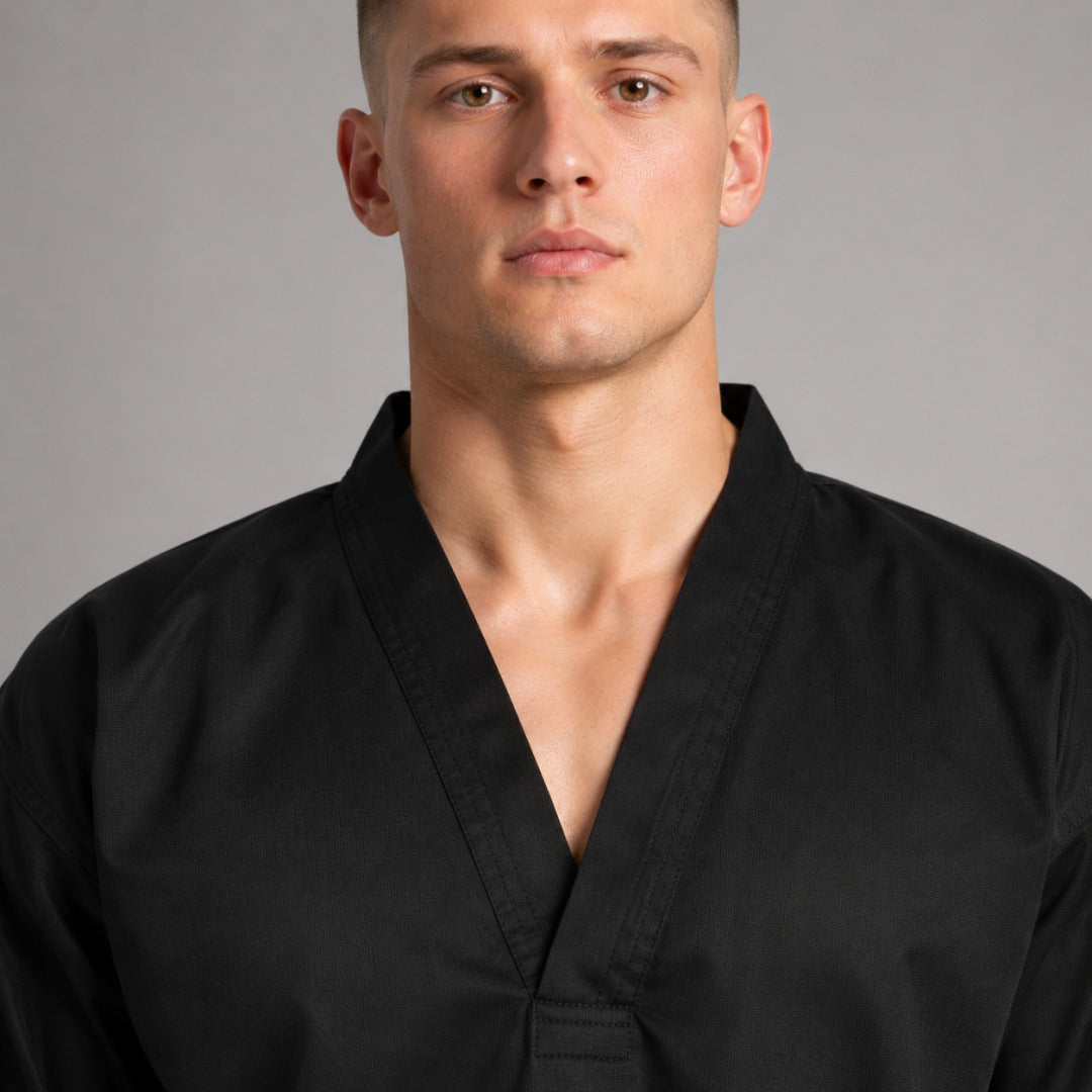 Black Bytomic Red Label V-Neck Adult Martial Arts Uniform