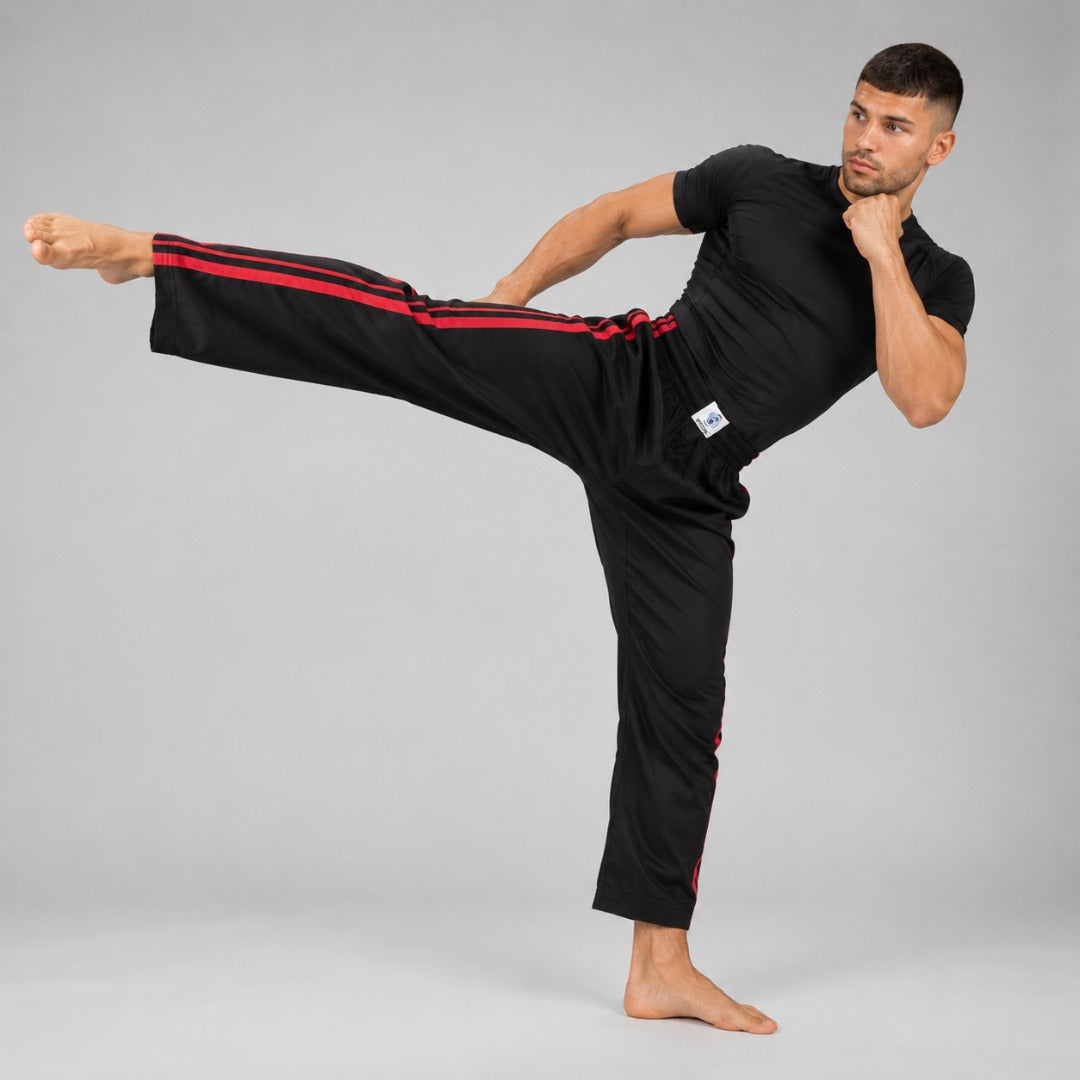 Black/Red Bytomic Adult Double Stripe Contact Pants