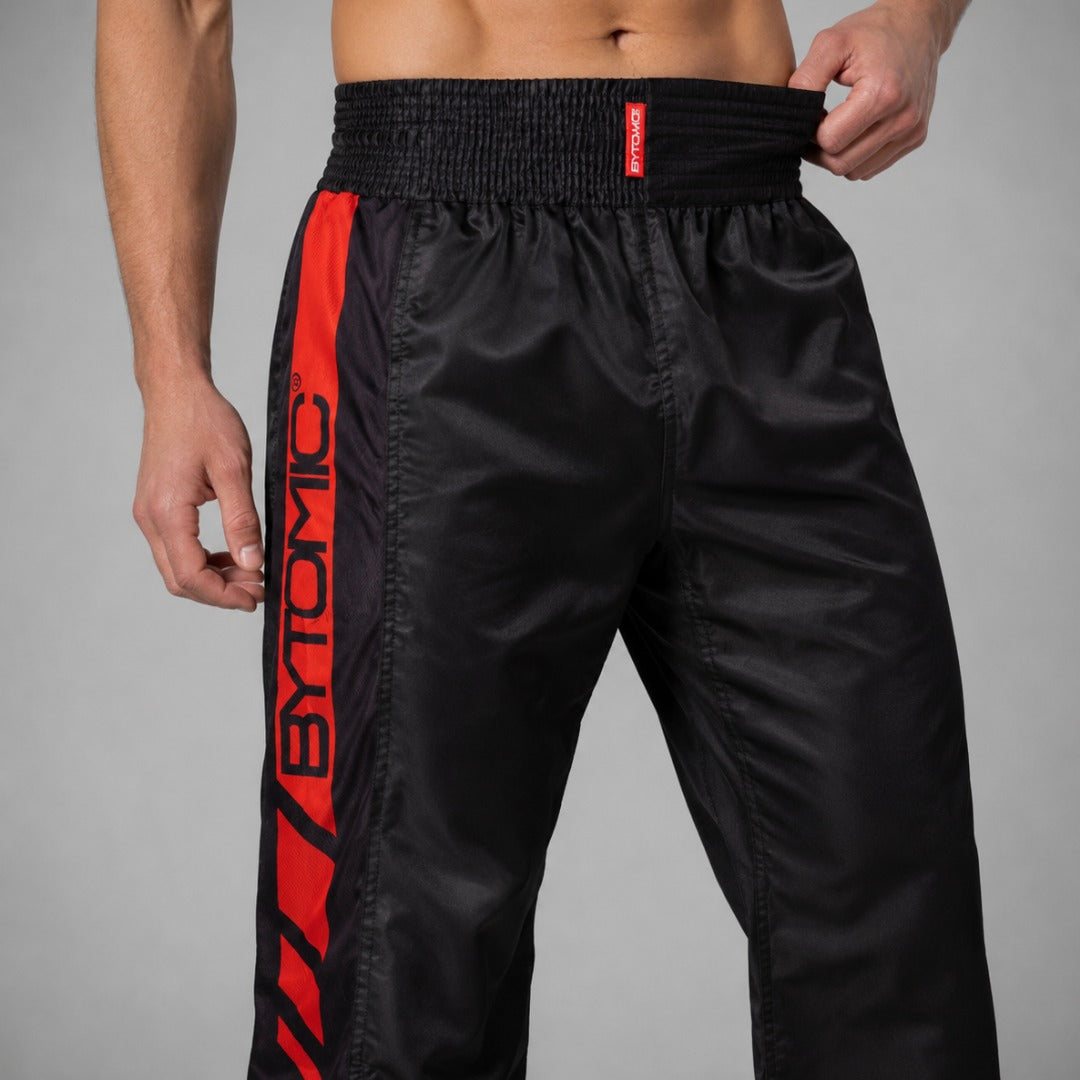 Black/Red Bytomic Red Label Mesh Kickboxing Pants