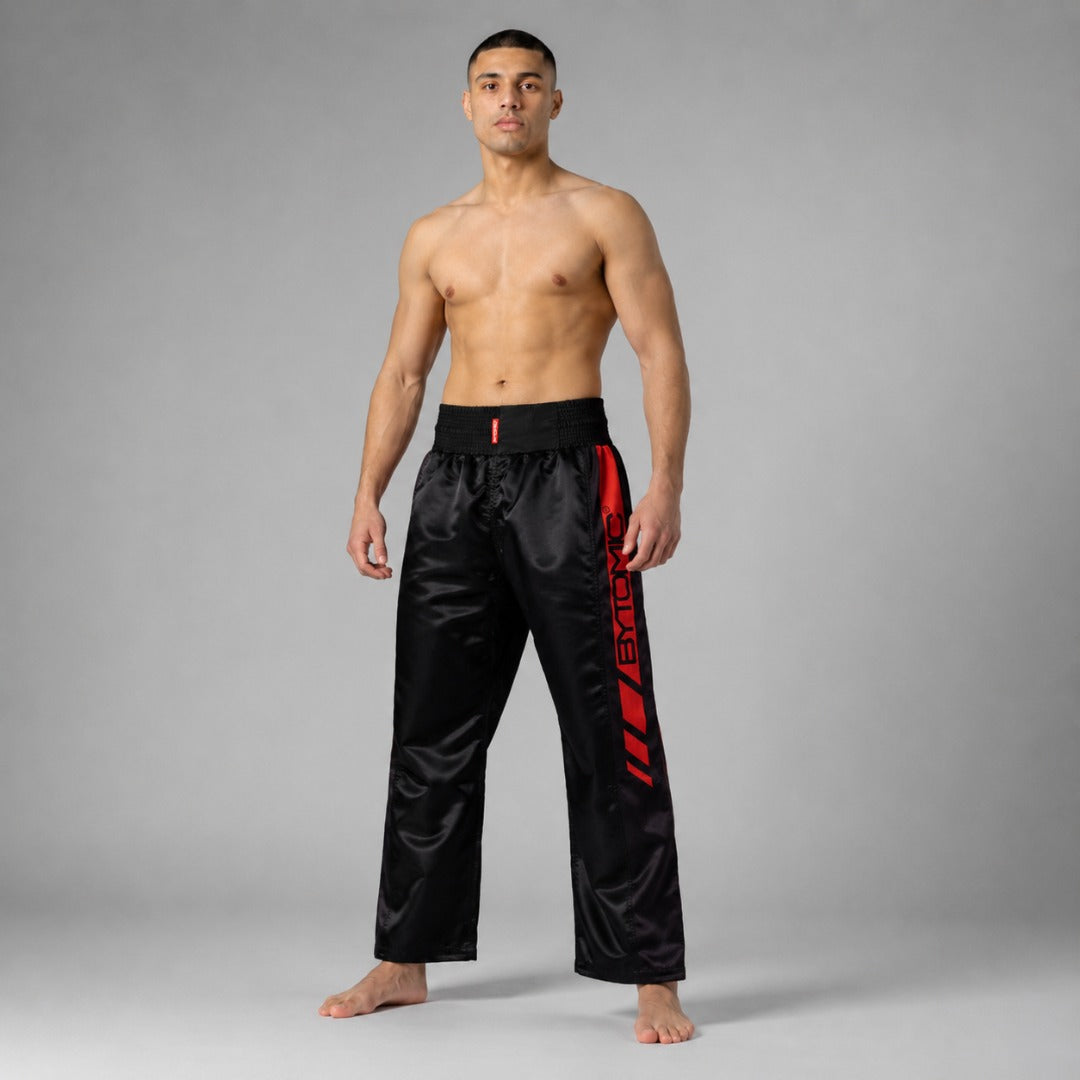 Black/Red Bytomic Red Label Mesh Kickboxing Pants