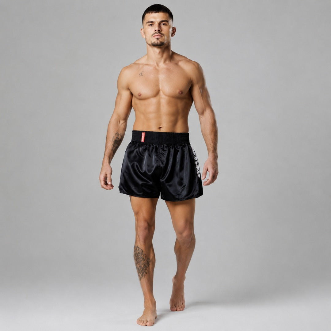 Black/White Bytomic Red Label Muay Thai Shorts