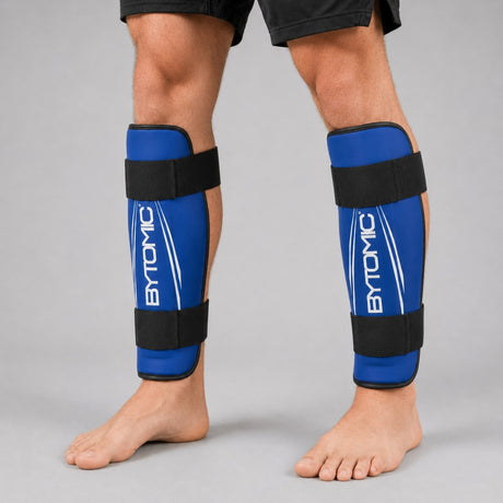 Blue/White Bytomic Axis V2 Shin Guards Lifestyle 2