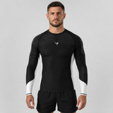 Fumetsu Competitor MK2 Long Sleeve Rash Guard Black/White Photoshoot 1