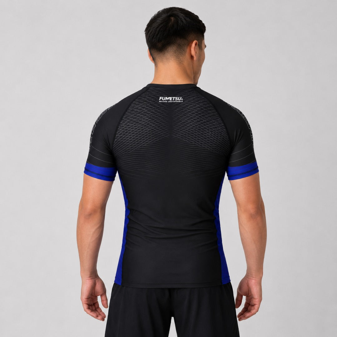 Black/Blue Fumetsu Competitor MK2 Short Sleeve Rash Guard