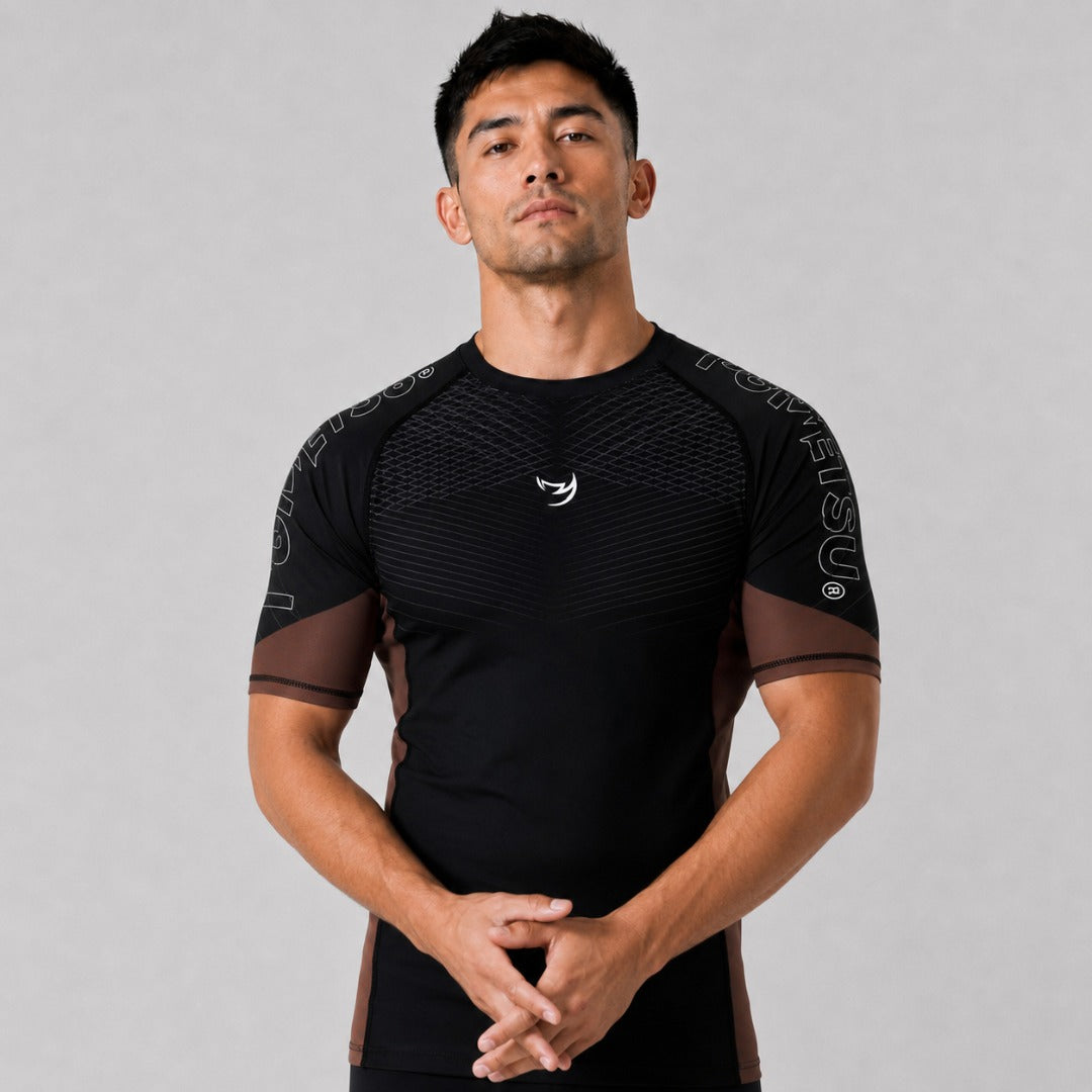 Black/Brown Fumetsu Competitor MK2 Short Sleeve Rash Guard