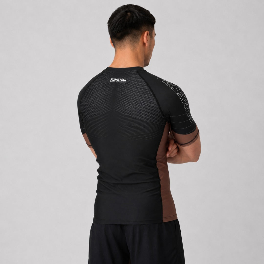 Black/Brown Fumetsu Competitor MK2 Short Sleeve Rash Guard